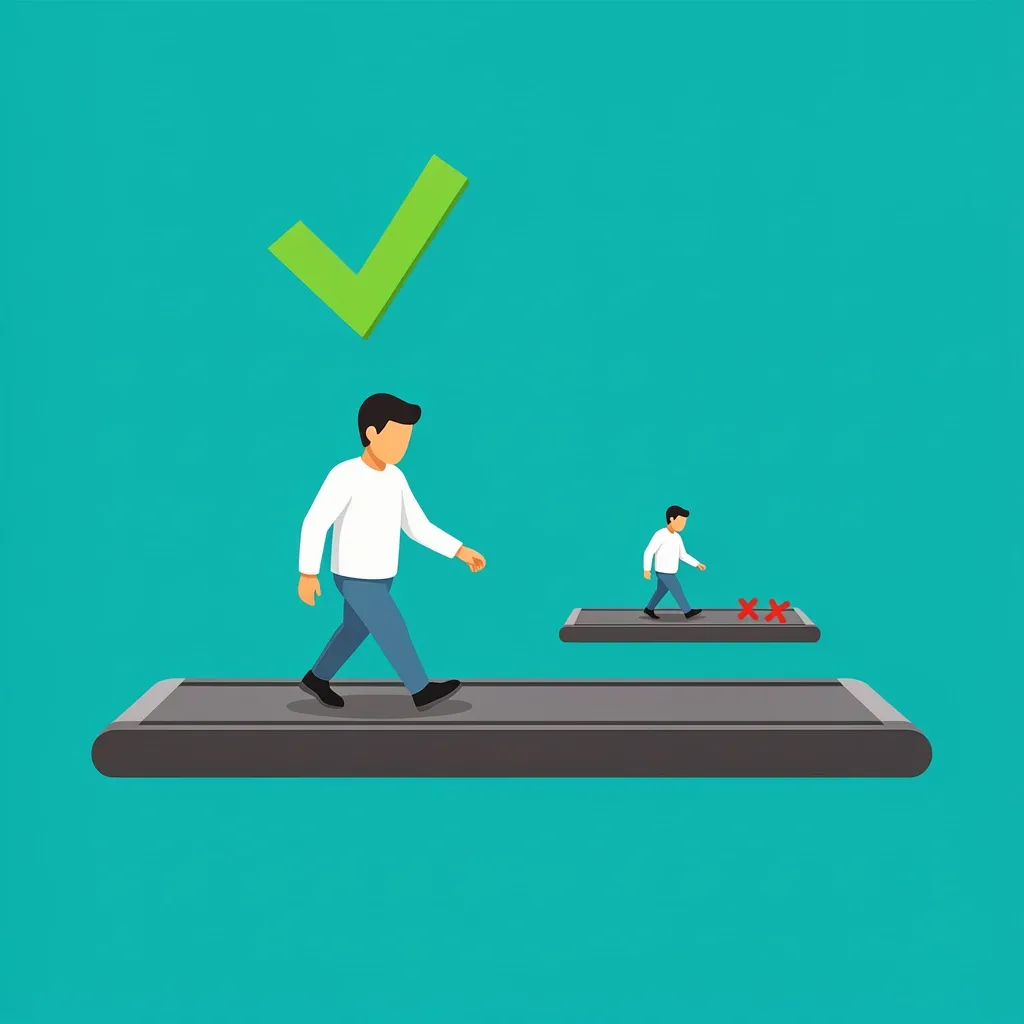 Comfortable vs Uncomfortable Belt Length 2D illustration comparing a comfortable long belt walk with an uncomfortable short belt