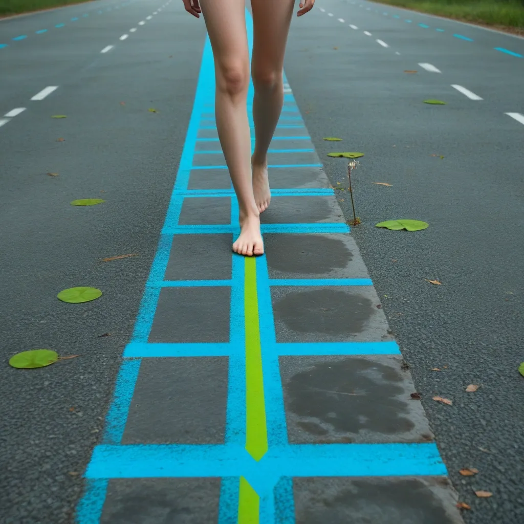 Illustration of low-impact walking with highlighted knee and hip joints on a walking pad