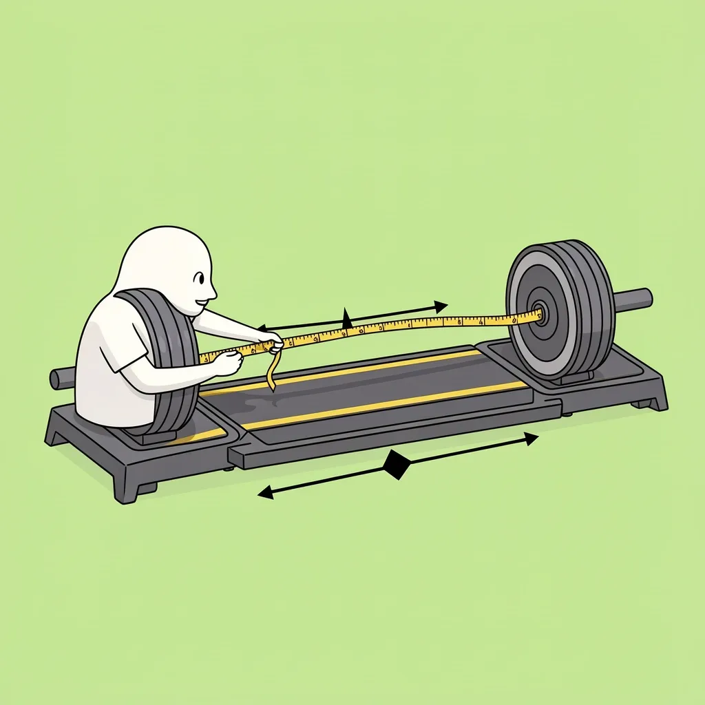 How to Measure Belt Length Vector illustration of a person measuring a walking pad belt between rollers