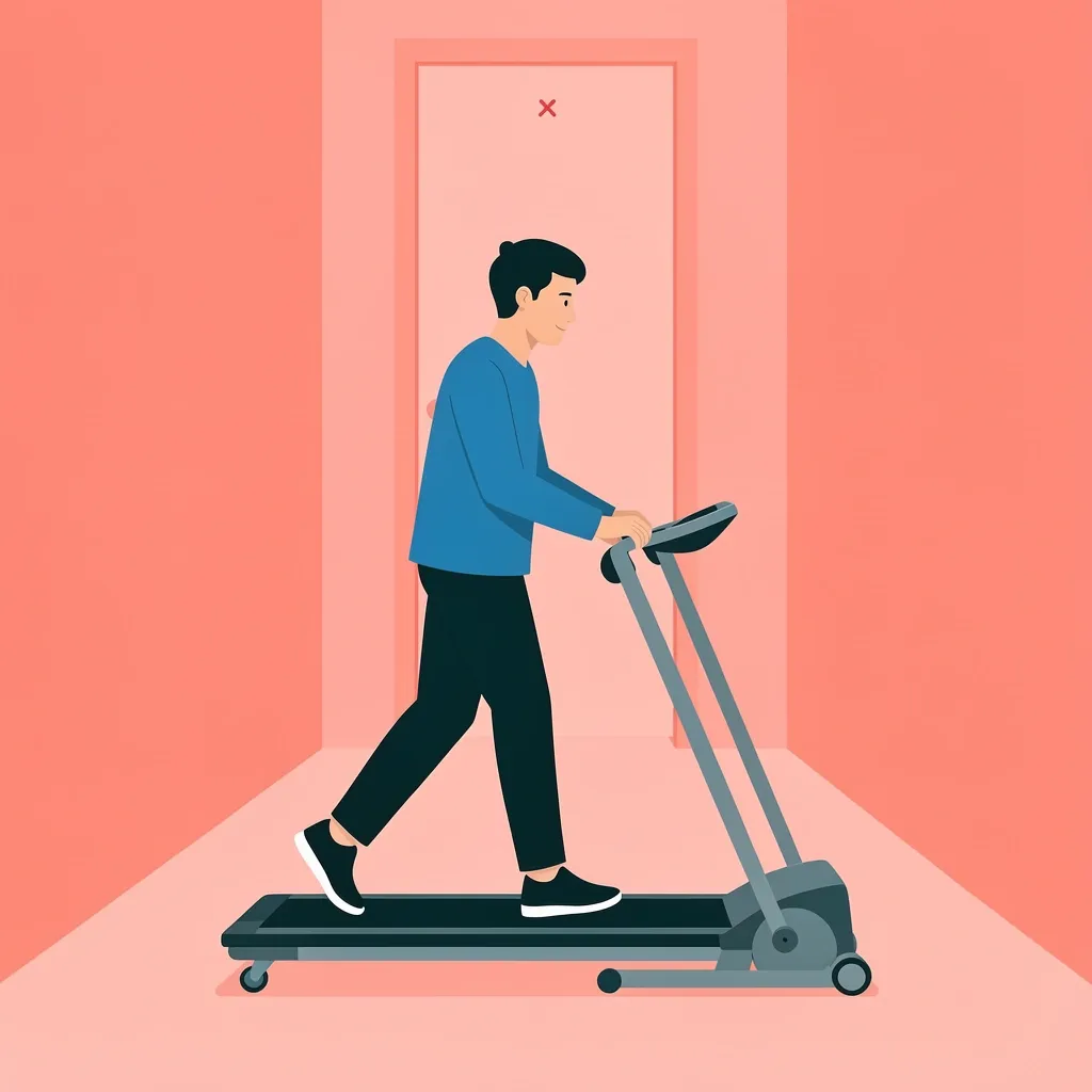Safe Way to Move Walking Pad Between Rooms A person safely moving a walking pad by laying it flat and rolling it on its wheels to another room.