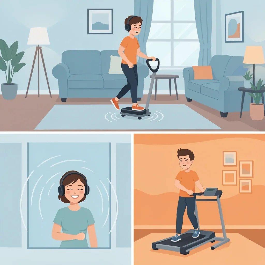 Comparison of noise levels: stepper is quiet for downstairs neighbors, walking pad can be louder