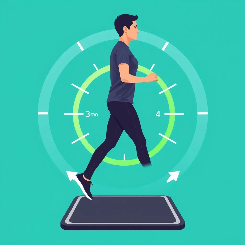 Optimal Walking Pad Speed for Weight Loss Person walking on a walking pad with a speedometer graphic highlighting the optimal 3-4 mph fat-burning zone