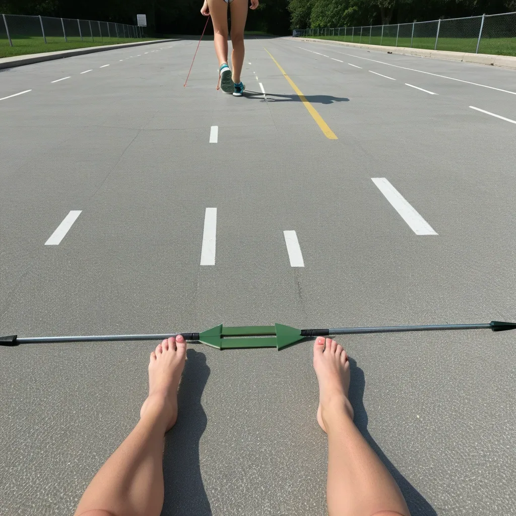 Top-down comparison of overstriding vs correct stride on a walking pad