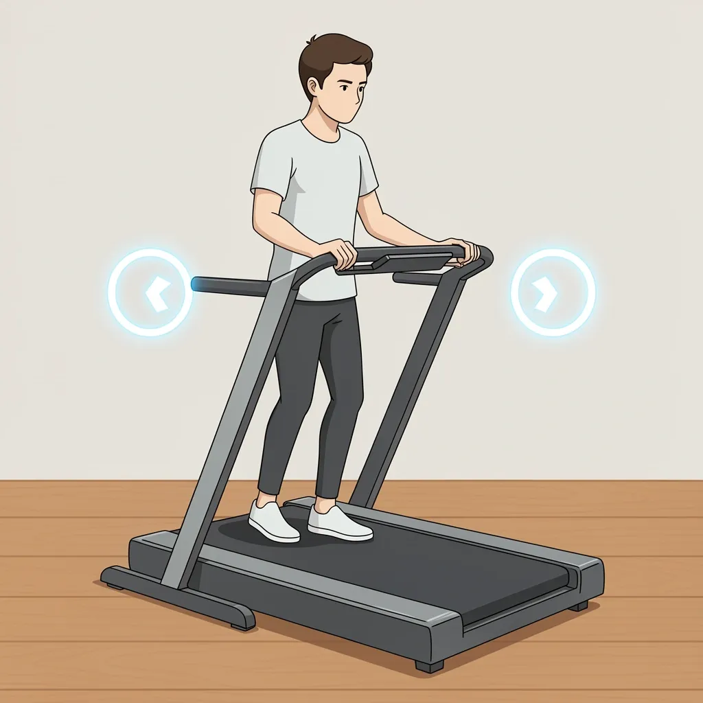 How to unlock and lift the handrail on WalkingPad R2 with two clicks indicated
