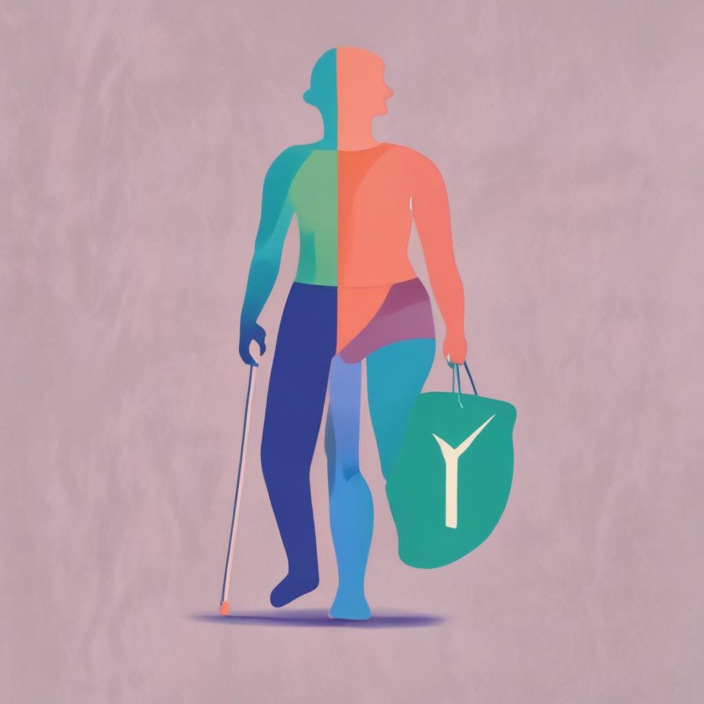 Safe Walking Pad Use for Acid Reflux Person using walking pad with upright posture and stomach icon showing safety for acid reflux