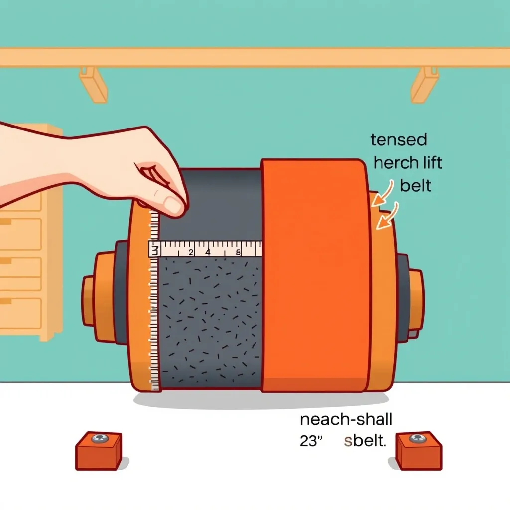 Walking Pad Belt Tension and Wear Check Illustration of checking walking pad belt tension with ruler and showing worn belt micro-slip