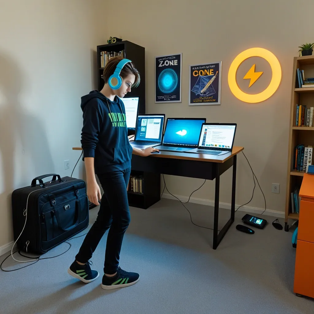 Person using a walking pad with three speed zones for different desk activities