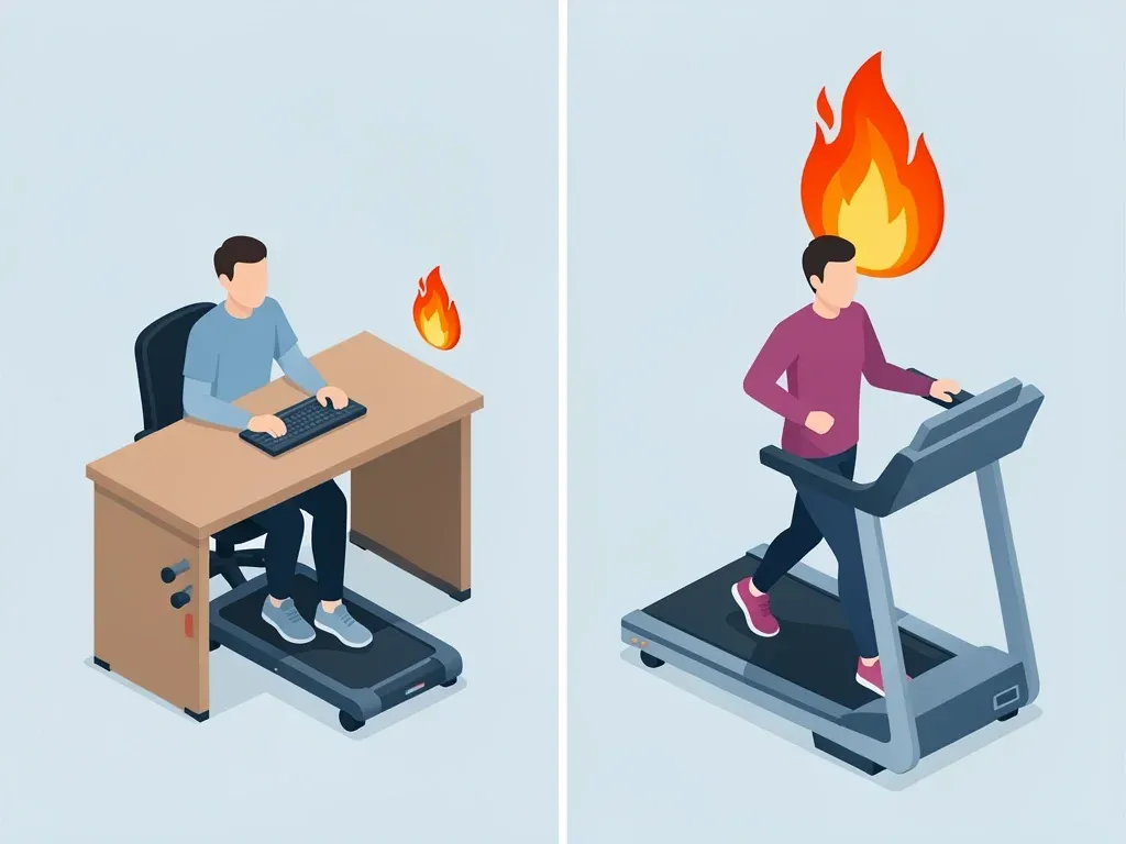 Walking pad work vs exercise comparison Comparison of slow walking while working and brisk walking as exercise on a walking pad