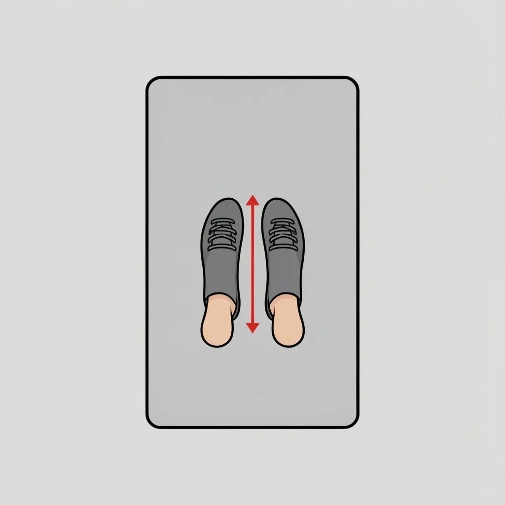 Yagud Walking Pad Belt Width View Overhead view of a person on a Yagud walking pad showing the narrow belt size